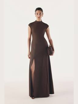 Néant - Brown Poised Back Cut-Out Structured Gown