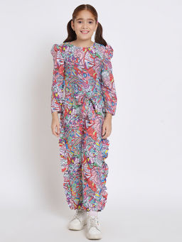 Readiprint - Girls Straight Style Crepe Fabric Multi Co-Ord (Set of 2)