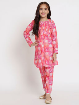 Readiprint - A Line Style Cotton Fabric Pink Kurti and Pant (Set of 2)