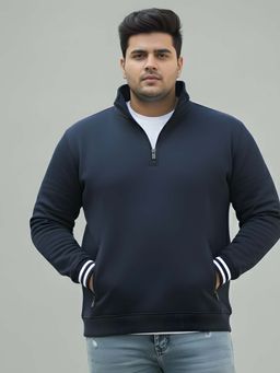 UNSIZED - Mens Navy Blue Solid Sweatshirt