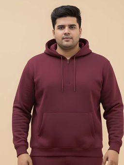 UNSIZED - Mens Maroon Solid Hoodie
