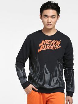 Jack & Jones - Black Graphic Print Sweatshirt