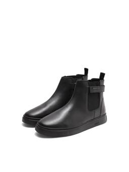 Rare Rabbit - Rarez Berus-L Mens Black Leather Solid Chelsea Boots