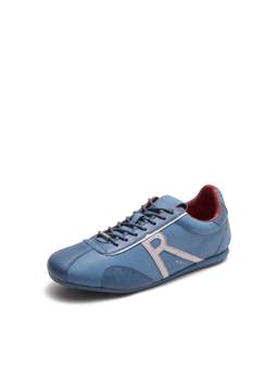 Rare Rabbit - RAREZ Dust Mens Light Sky Blue Solid Leather Lace-Up Sneakers