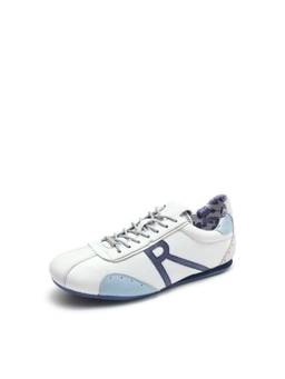 Rare Rabbit - Dust Mens White Colorblock Leather Lace-Up Sneakers