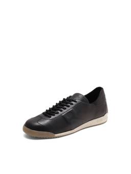 Rare Rabbit - RAREZ Faceoff Mens Black Solid Leather Lace-Up Sneakers