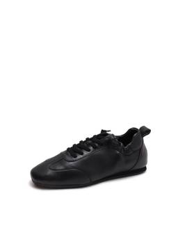Rare Rabbit - RAREZ Montare 7 Mens Black Solid Leather Lace-Up Sneakers