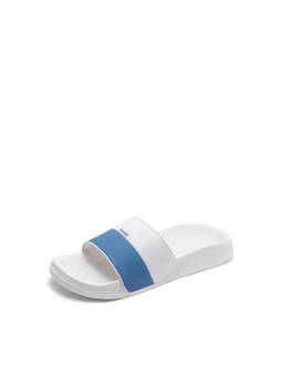Rare Rabbit - Vento Mens White & Blue Colorblock Slip-On Sliders