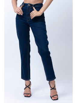 Guess - Women Dark Blue High Rise Mom Jeans