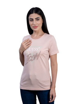 Guess - Women Nude Crew Neck Short Sleeves T-Shirt