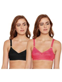 Bodycare - Pack of 2 B-C-D Cup Bra In Coral & Black Colour