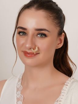 Mali Fionna - White Ad Stone Nose Ring For Women