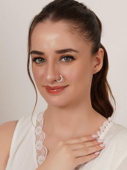 Mali Fionna - White Ad Stone Nose Ring For Women