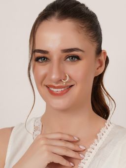 Mali Fionna - White Ad Stone Nose Ring For Women