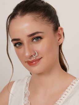 Mali Fionna - White Ad Stone Nose Ring For Women