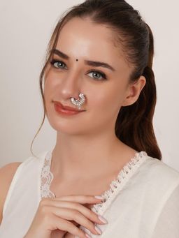 Mali Fionna - White Ad Stone Nose Ring For Women