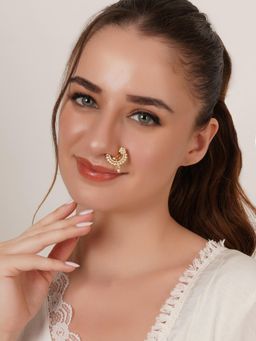 Mali Fionna - White Ad Stone Nose Ring For Women