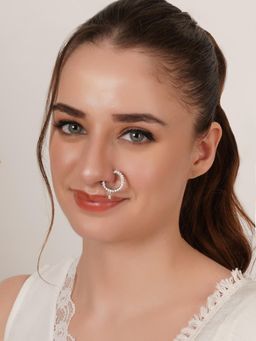 Mali Fionna - White Ad Stone Nose Ring For Women