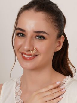 Mali Fionna - Gold Ad Stone Nose Ring For Women