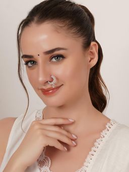 Mali Fionna - White Ad Stone Nose Ring For Women