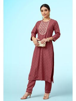 Gahan - Peach Chinon Sequence Chain Embroidered Kurta with Pant