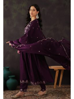 Gahan - Vichitra Zari Sequins Cut Work Embroidered A Line Kurta with Pant & Dupatta