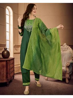 Gahan - Green Silk Blend Zari Sequence Embroidered Kurta with Pant & Dupatta