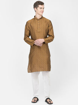 SG LEMAN - Men Brown Kurta Pyjama (Set of 2)