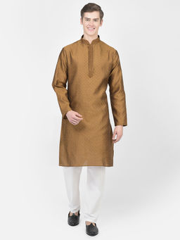 SG LEMAN - Men Brown Kurta Pyjama (Set of 2)