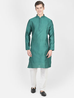SG LEMAN - Men Green Kurta Pyjama (Set of 2)