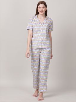 mackly - Womens Nightsuit Pj Set F-O, Multi Color