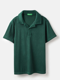 United Colors of Benetton - Regular Fit Polo Neck Textured T-Shirt
