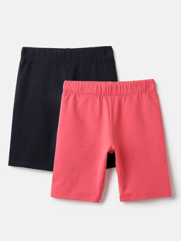 United Colors of Benetton - Solid Regular Fit Cycling Shorts (Pack of 2)