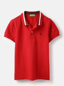 United Colors of Benetton - Regular Fit Polo Neck Solid T-Shirt