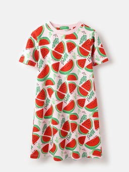 United Colors of Benetton - Regular Fit Round Neck Printed T Shirt Dress