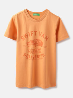 United Colors of Benetton - Regular Fit Round Neck Typography T-Shirt