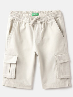 United Colors of Benetton - Solid Regular Fit Cargo Shorts