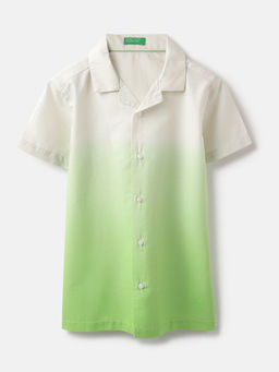 United Colors of Benetton - Regular Fit Resort Collar Ombre Shirt