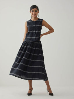 The Indian Cause - Black Shirt Top Long Skirt (Set of 2)