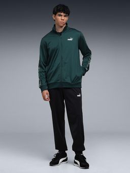 Puma - Green Solid Regular Fit Jacket and Joggers