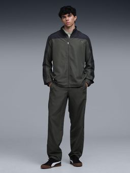 Puma - Green Colorblock Regular Fit Jacket and Trackpant