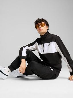 Puma - Black Colorblock Regular Fit Jacket and Joggers
