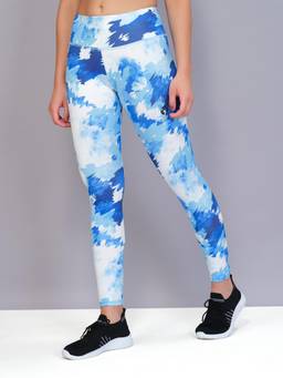 Technosport - Blue Printed Skinny Fit Tights
