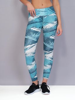 Technosport - Green Printed Skinny Fit Tights