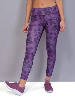 Technosport - Purple Printed Skinny Fit Tights