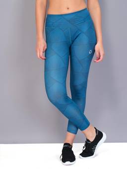 Technosport - Blue Printed Skinny Fit Tights