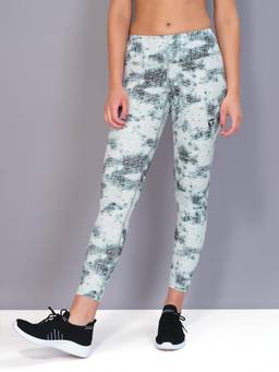 Technosport - White Printed Skinny Fit Tights
