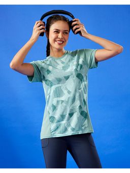 Technosport - Green Printed Slim Fit T-Shirt