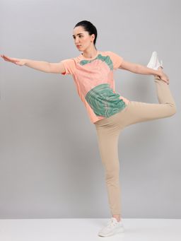 Technosport - Pink Printed Slim Fit T-Shirt