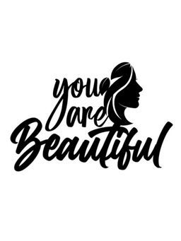 eCraftIndia - "You Are Beautiful" Black Wood Wall Art Cut out, Ready to Hang Home Decor